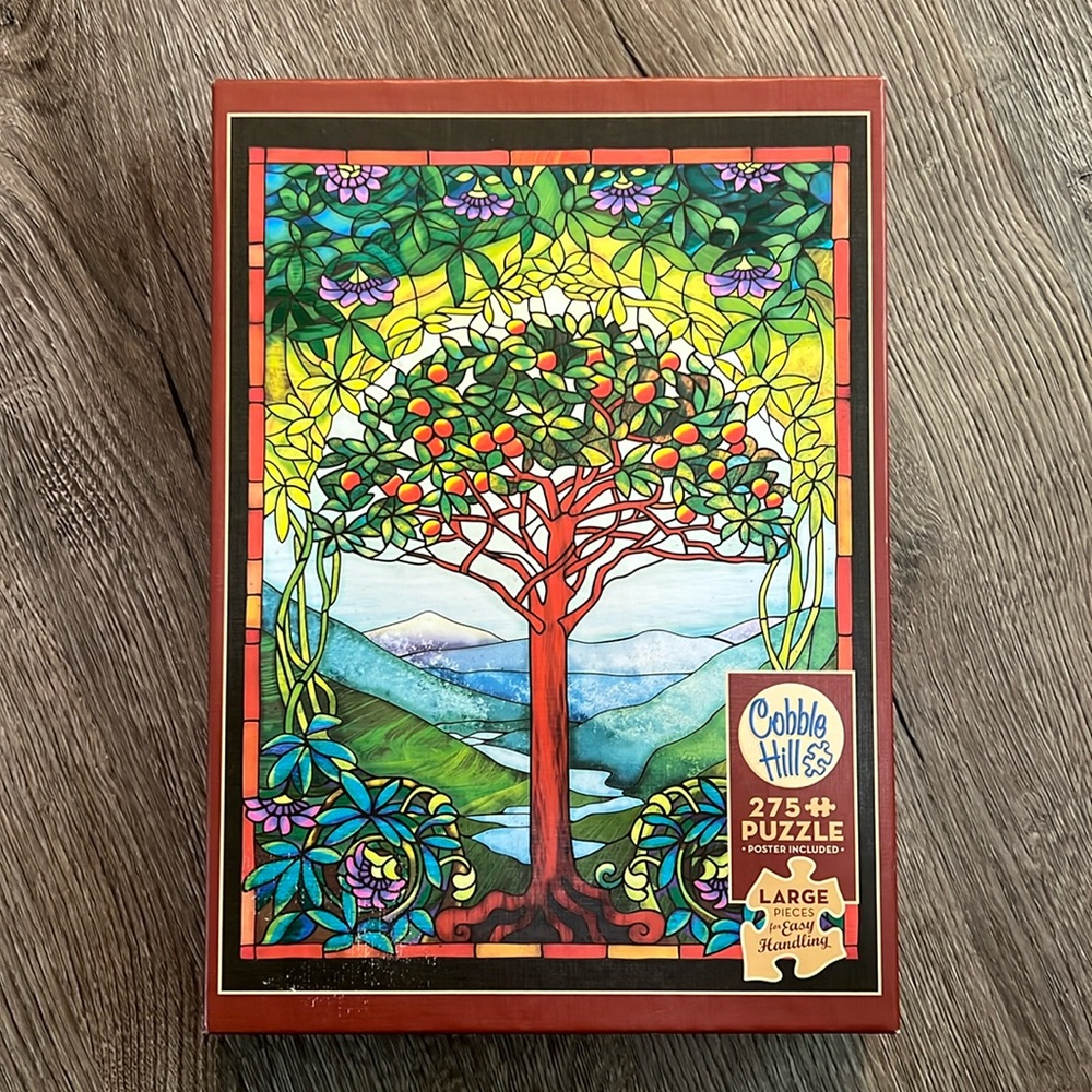 Cobble Hill 275 Piece Easy-Handling Puzzle - Tree of Life Stained Glass